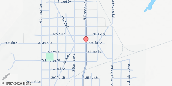 Map showing New Life Assembly - Geary Food Pantry at 8155 US-281, Geary, OK