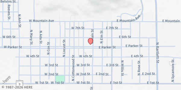 Map showing Southwest OK Community Action - Granite at 409 N. Main St., Granite, OK