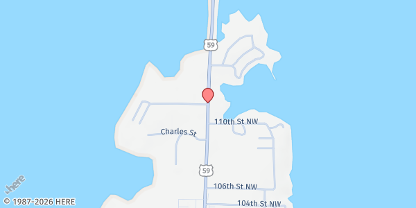 Map showing Catholic Charities Rural Outreach / Delaware Co at 1653 113th St. NW, Grove, OK