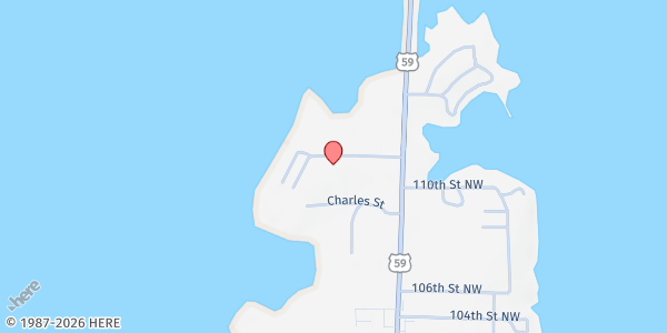 Map showing St. Elizabeth Catholic Church at 1653 113th St. NW, Grove, OK