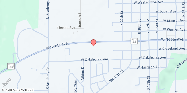 Map showing Hands of Jesus at 2403 W Noble Ave, Guthrie, OK