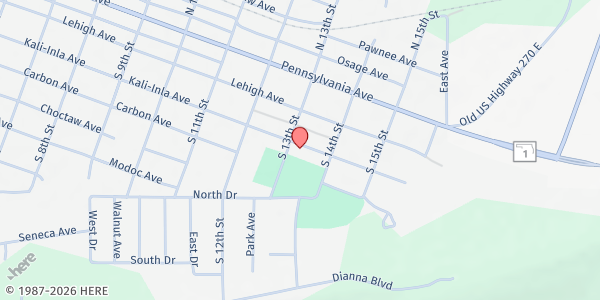 Map showing Feed the Need/Hartshorne at 1316 Kali Inla, Hartshorne, OK