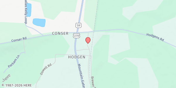 Map showing Christ's Food Center, Inc. at 60591 Cliff Ln., Hodgen, OK