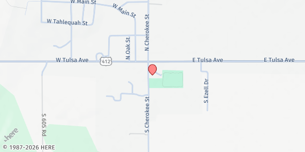 Map showing Kansas Senior Center at 160 S Cherokee, Kansas, OK