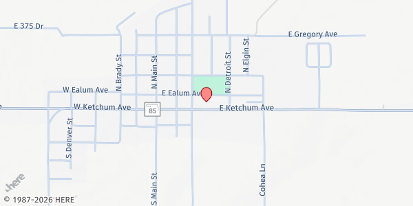 Map showing Grand Nation Inc. at 343 Ealum Ave., Ketchum, OK