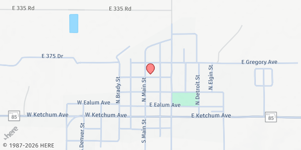 Map showing Ketchum Senior Citizens Center at 124 E Broadway, Ketchum, OK