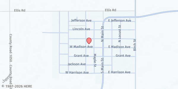 Map showing First Church of Lamont at 212 Madison Ave., Lamont, OK