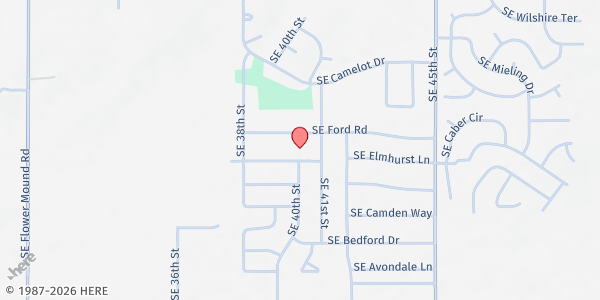 Map showing Harvest Plenty House of Prayer at 3826 SE Elmhurst Ln., Lawton, OK