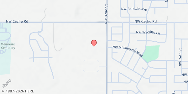 Map showing Holy Family Catholic Church - St. Vincent de Paul at 1010 NW 82nd St., Lawton, OK