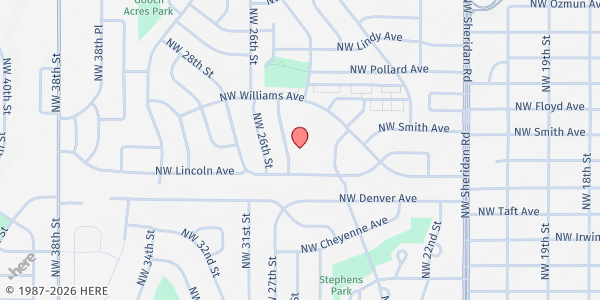 Map showing Jaime's Cupboard at 2209 NW 25th St., Lawton, OK