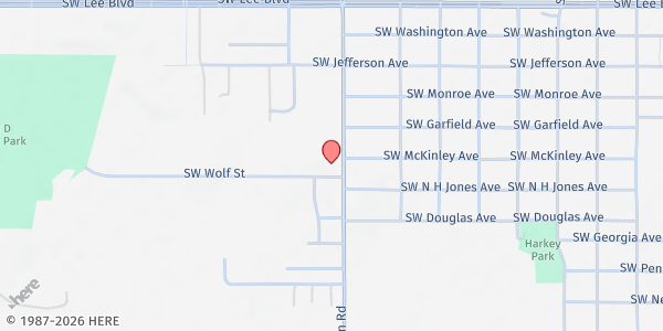 Map showing Lawton Food Bank at 1819 SW Sheridan Rd., Lawton, OK