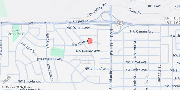 Map showing The Impact Center at 2713 NW 22nd St., Lawton, OK