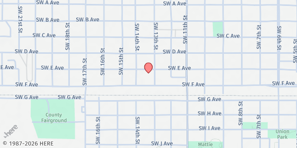 Map showing The Salvation Army - Lawton at 1306 SW E. Ave., Lawton, OK