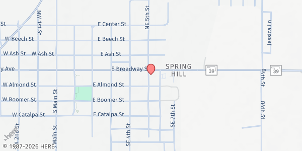 Map showing Circle The Wagon Ministries at 604 E Broadway, Lexington, OK