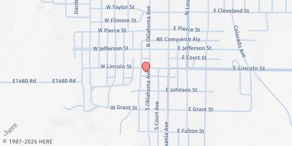 Map showing Christian Lay Resources at 221 S. Oklahoma Ave., Mangum, OK