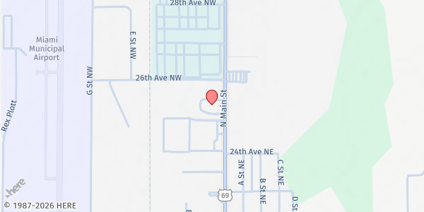Map showing Catholic Charities Rural Outreach / Ottawa Co at 2515 N Main Street, Miami, OK