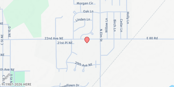 Map showing First Presbyterian Church of Miami at 1410 E. Veterans Rd., Miami, OK