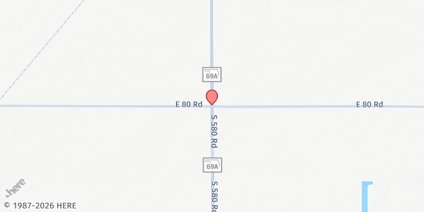 Map showing Ottawa Tribe Adawe Center at 10 State Hwy 69A, Miami, OK