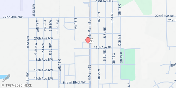 Map showing Salvation Army/Miami at 1915 N Main St., Miami, OK