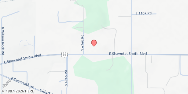 Map showing Trinity Methodist Church/Muldrow at 1601 E Shawntel Smith Blvd, Muldrow, OK