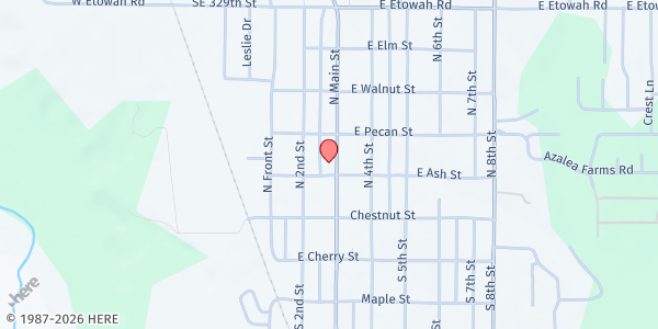 Map showing Noble United Methodist Church at 204 N Main St, Noble, OK