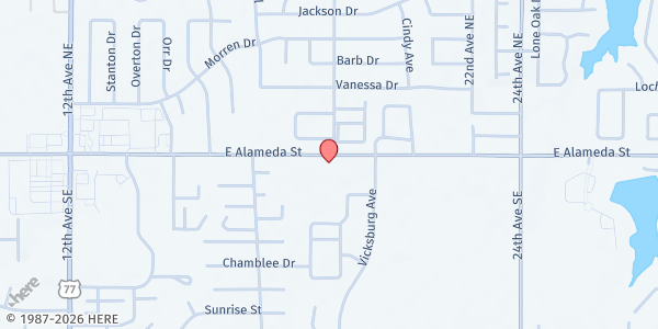 Map showing Norman Seventh Day Adventist Church - Food Distribution Center at 1818 E Alameda St, Norman, OK