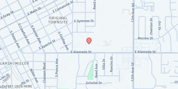 Map showing Streams of Water Ministry - Food Distribution Center at 801 E Alameda St, Norman, OK