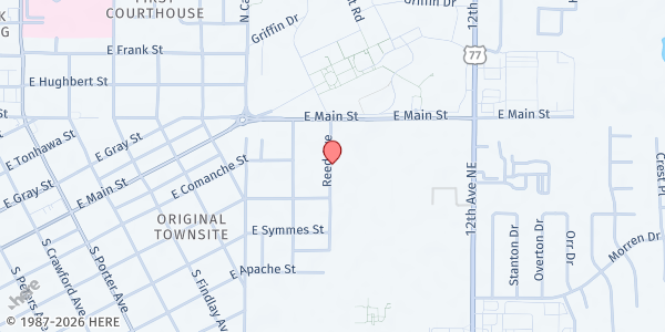 Map showing The Share Center Food & Resource Center at 201 Reed Ave, Norman, OK