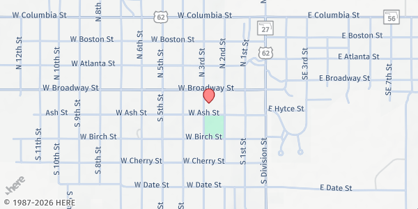 Map showing Okemah Nutrition Center at 116 S. 3rd St., Okemah, OK