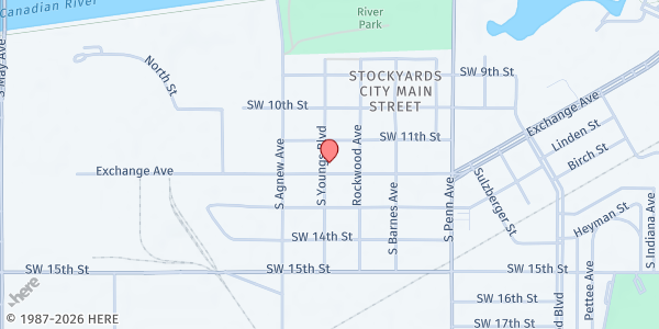 Map showing Baptist Mission Center at 2125 Exchange Ave., Oklahoma City, OK