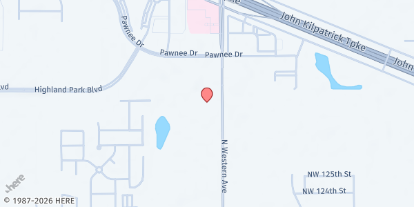 Map showing Bethel Foundation at 13003 N Western Ave, Oklahoma City, OK