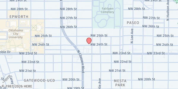 Map showing Community Action Agency of Valley Brook at 6309 S Camille, Oklahoma City, OK