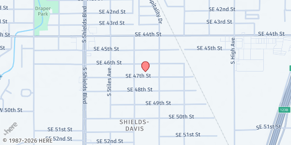 Map showing Hilltop Assembly of God at 419 SE 47th St., Oklahoma City, OK