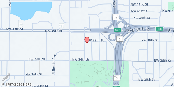 Map showing ICNA Relief Pantry at 3840 N St Clair, Oklahoma City, OK