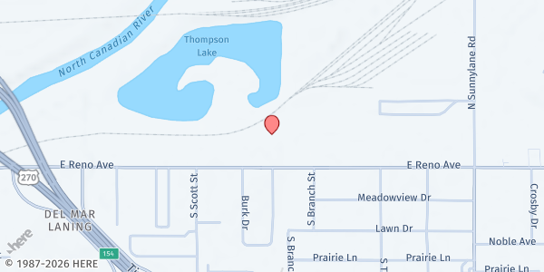 Map showing OKC County Health Dept. Mobile Market - Eagle Recovery Center at 3701 E. Reno Ave., Oklahoma City, OK