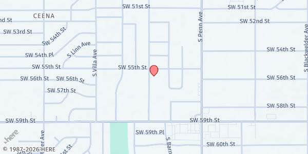 Map showing OKC Dream Center Food Pantry at 2212 SW 55th St., Oklahoma City, OK