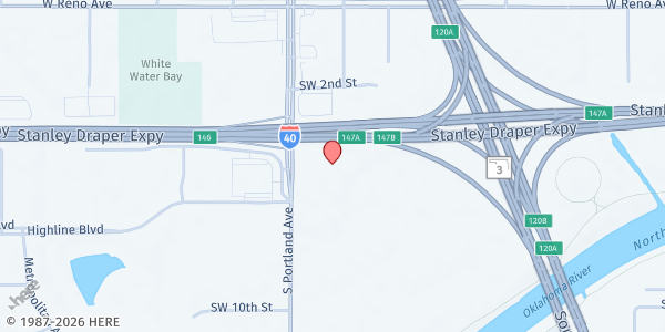 Map showing OKC Faith Church at 800 S. Portland Ave., Oklahoma City, OK