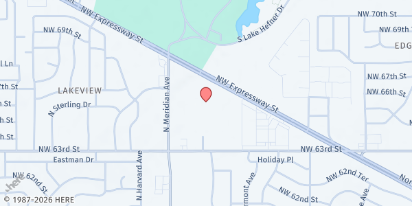 Map showing OKC First Church Cole Community Center - Hope Box Pantry at 4400 Northwest Expy., Oklahoma City, OK