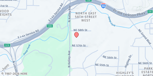 Map showing Saint John Missionary Baptist Church at 5700 N Kelley Ave, Oklahoma City, OK