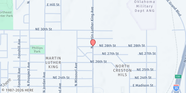 Map showing Springing Families Forward at 3120 NE 28th St Suite 204, Oklahoma City, OK