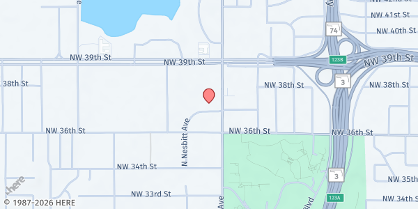 Map showing The Urban Mission at 3737 N. Portland Ave., Oklahoma City, OK