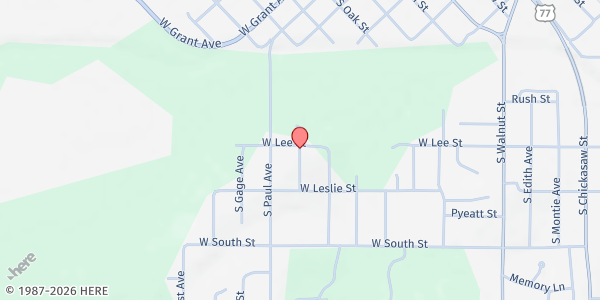 Map showing Delta Community Action Pauls Valley at 225 W. Mc Clure Ave., Pauls Valley, OK