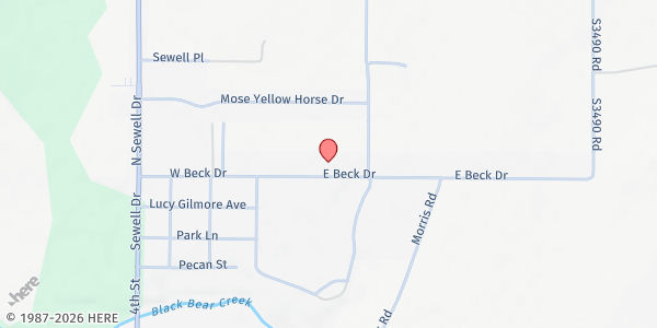 Map showing Pawnee Ministerial Alliance at 320 Beck Drive, Pawnee, OK