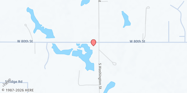 Map showing Lost Creek UMC Community Meal at Oak Park at 805 E. Kirk Ave., Perkins, OK