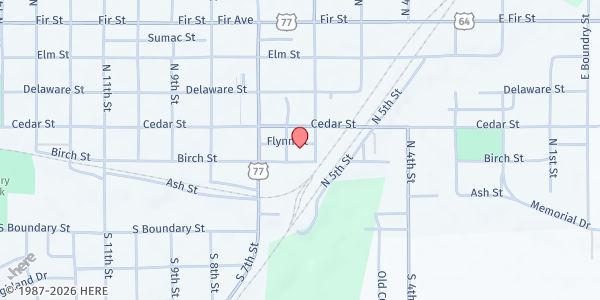 Map showing Wheatheart Nutrition of Perry at 612 Flynn St, Perry, OK