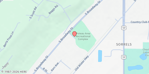 Map showing Catholic Charities Mobile Pantry - Poteau City P.A.R.C. at 5007 S. Broadway St., Poteau, OK