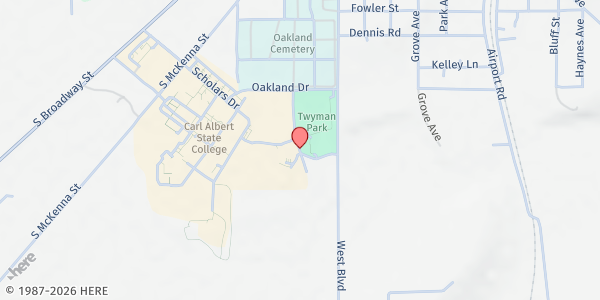 Map showing Feed the Need/Poteau at 500 Twyman Park Drive, Poteau, OK
