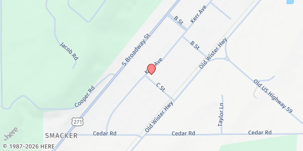 Map showing Kibois CAF Pantry / Poteau at 109 Kerr Ave, Poteau, OK