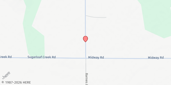 Map showing Sugarloaf Christian Fellowship at 35204 Midway Rd., Poteau, OK