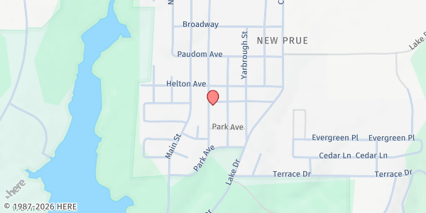 Map showing Prue Area Multipurpose Senior Citizens Club at 207 Wah Gra See Way, Prue, OK